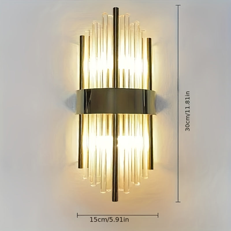 Lámpara de pared de cristal para dormitorio o sala de estar, estilo nórdico, empotrada, sin cables