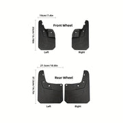 4pcs Car Fender Set for Truck SUV Aluminum Rustproof Black