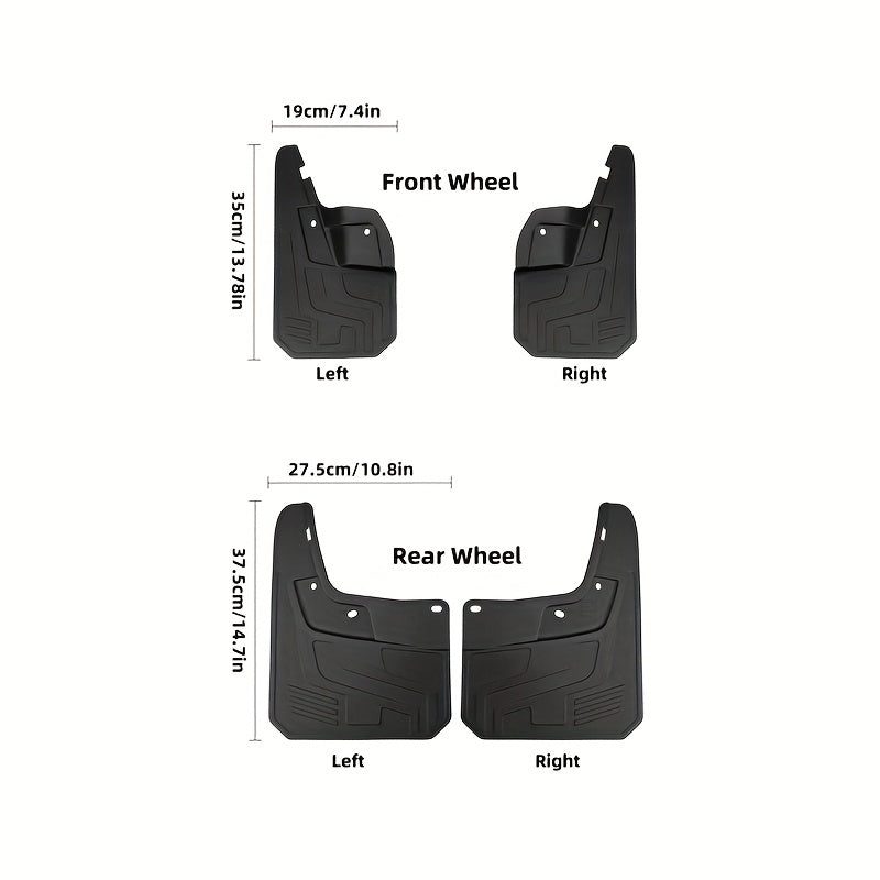 4pcs Car Fender Set for Truck SUV Aluminum Rustproof Black