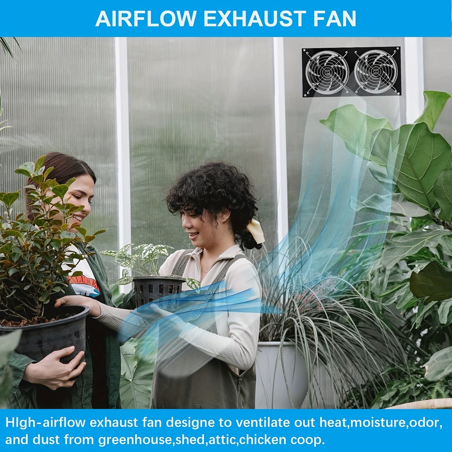 Вентилятор с солнечной батареей 15 Вт, большой воздушный поток, для теплицы, чердака, курятника, подвала