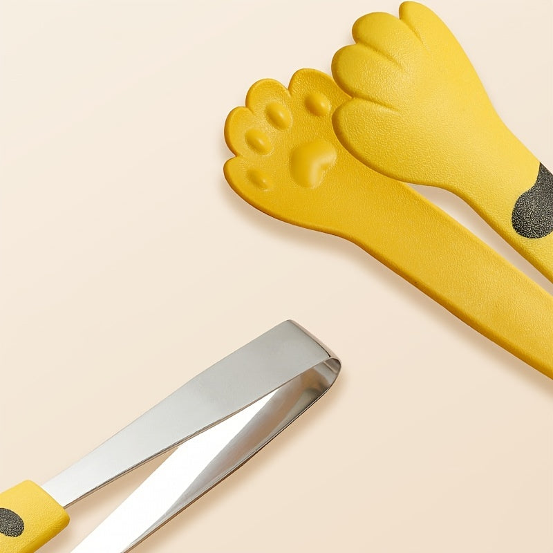 Stainless Steel Cat Paw Shaped Kitchen Tongs for Cooking and Serving