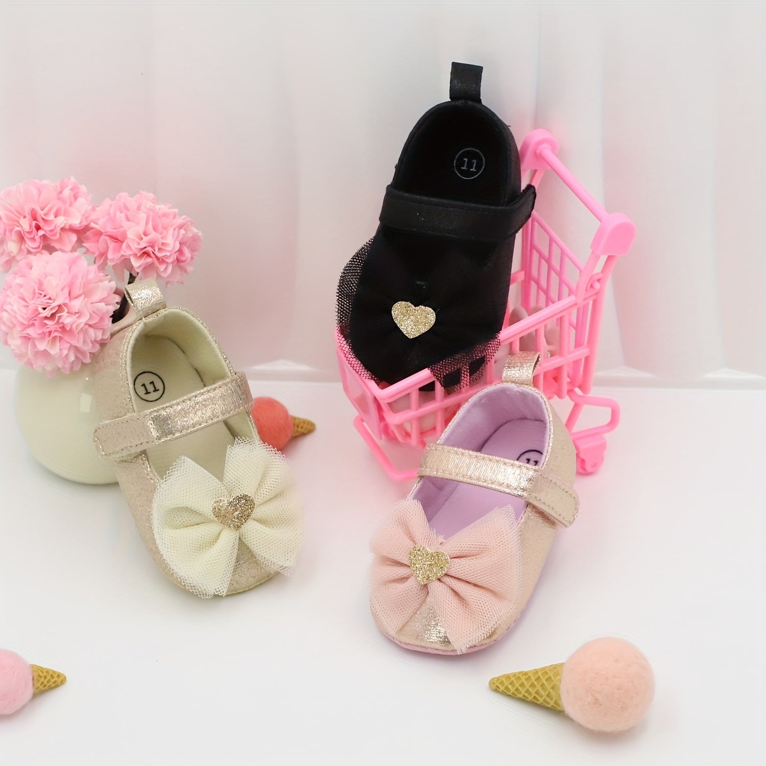 Kichkina qizlar uchun kanvas Mary Jane poyabzal, bog'lamli bog'lam bilan, engil tekis tagli, bahor va kuz uchun