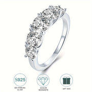 Silver Ring for Women 5ct Moissanite Engagement Wedding Proposal Bohemian Style