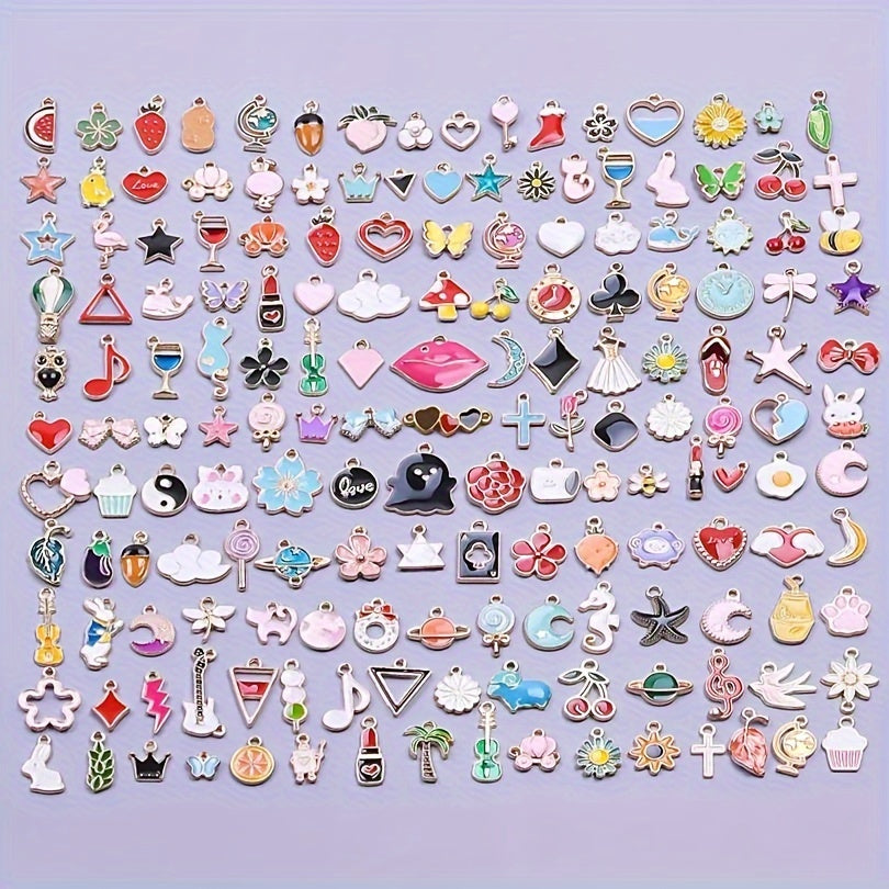 Assorted Jewelry Charms Pack of 30 50 or 100 Flower and Heart Floating Charms