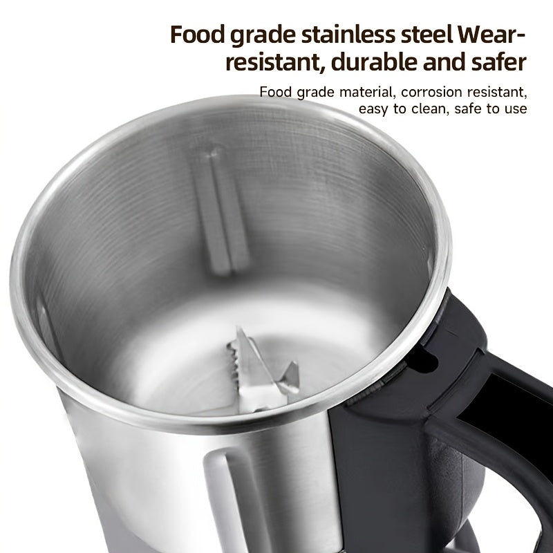 Европейский стандарт 220В нержавеющая сталь электрическая мельница для домашнего помола зерна с усовершенствованными 4 лезвиями, однокнопочным запуском и многофункциональным помолом для зерна и китайской медицины.