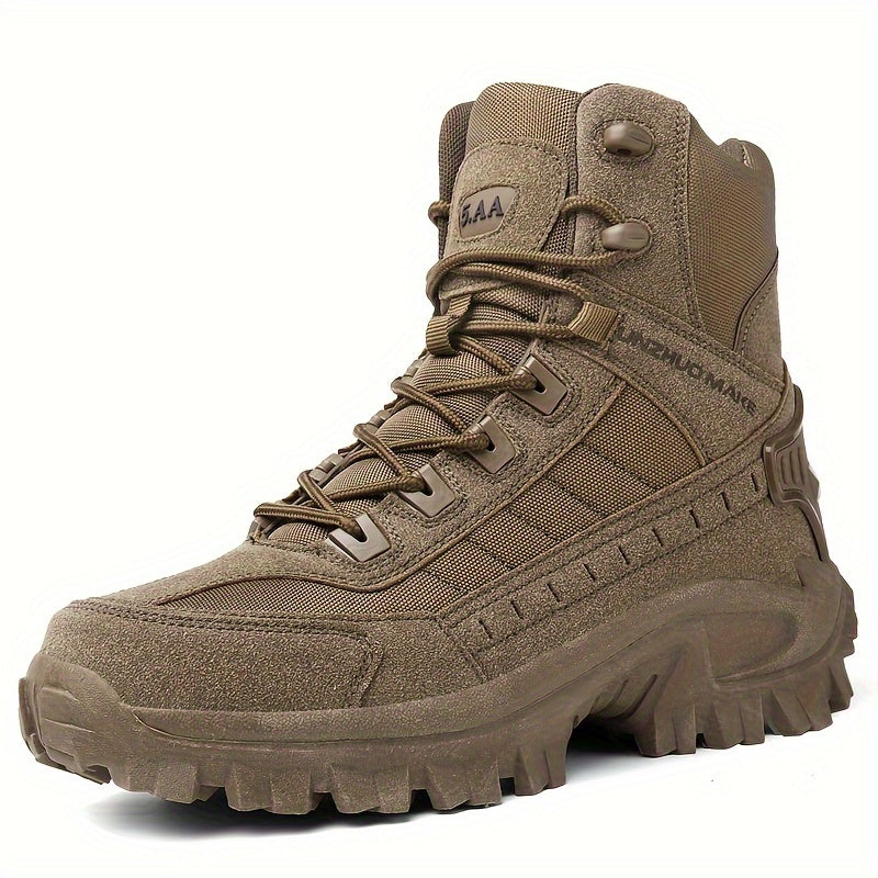 Men's High-Top Hiking Boots Durable Non-Slip Lace-Up Outdoor Sports All-Season