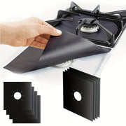 Set of 4 Double Thickness Non-Stick Gas Stove Burner Covers Reusable Scratch and Burn Protection
