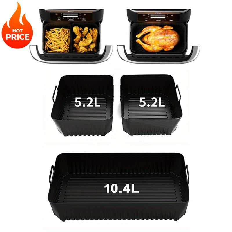 Silicone Tray Set for Air Fryer Non-Stick Baskets Reusable Liners Oven Grill