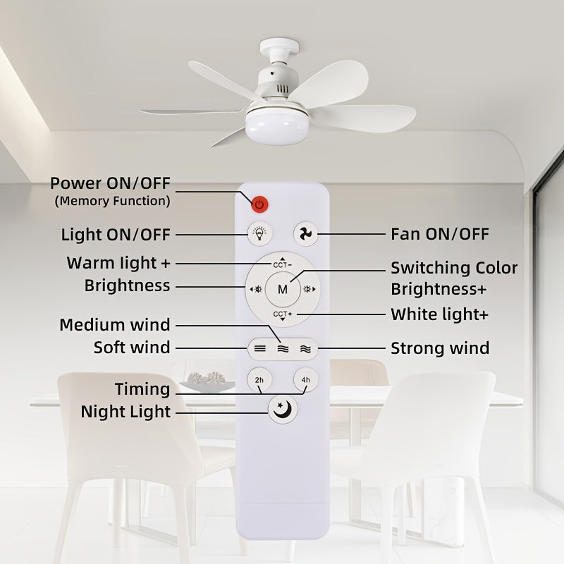 Ceiling fan with remote control adjustable light fan easy to install LED lights