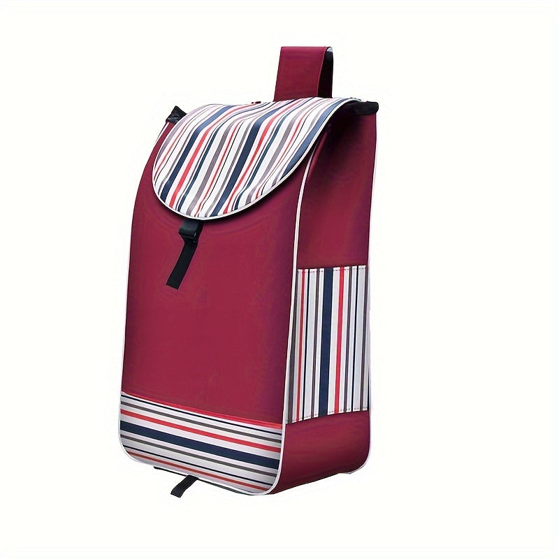 Foldable Lightweight Shopping Cart Replacement Bag with Striped Design