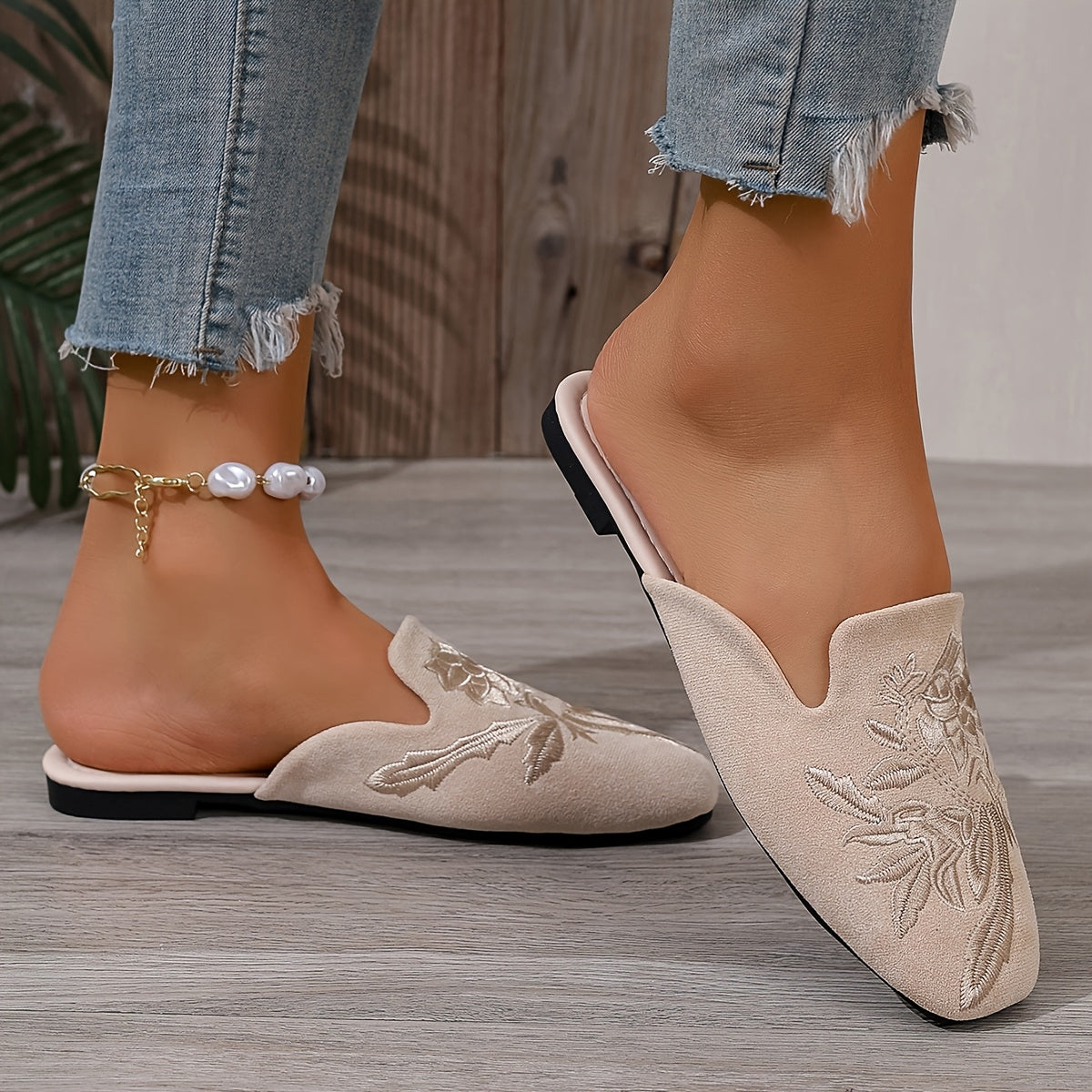 Women's Embroidered Headband Flat Shoes Casual Fashion Support