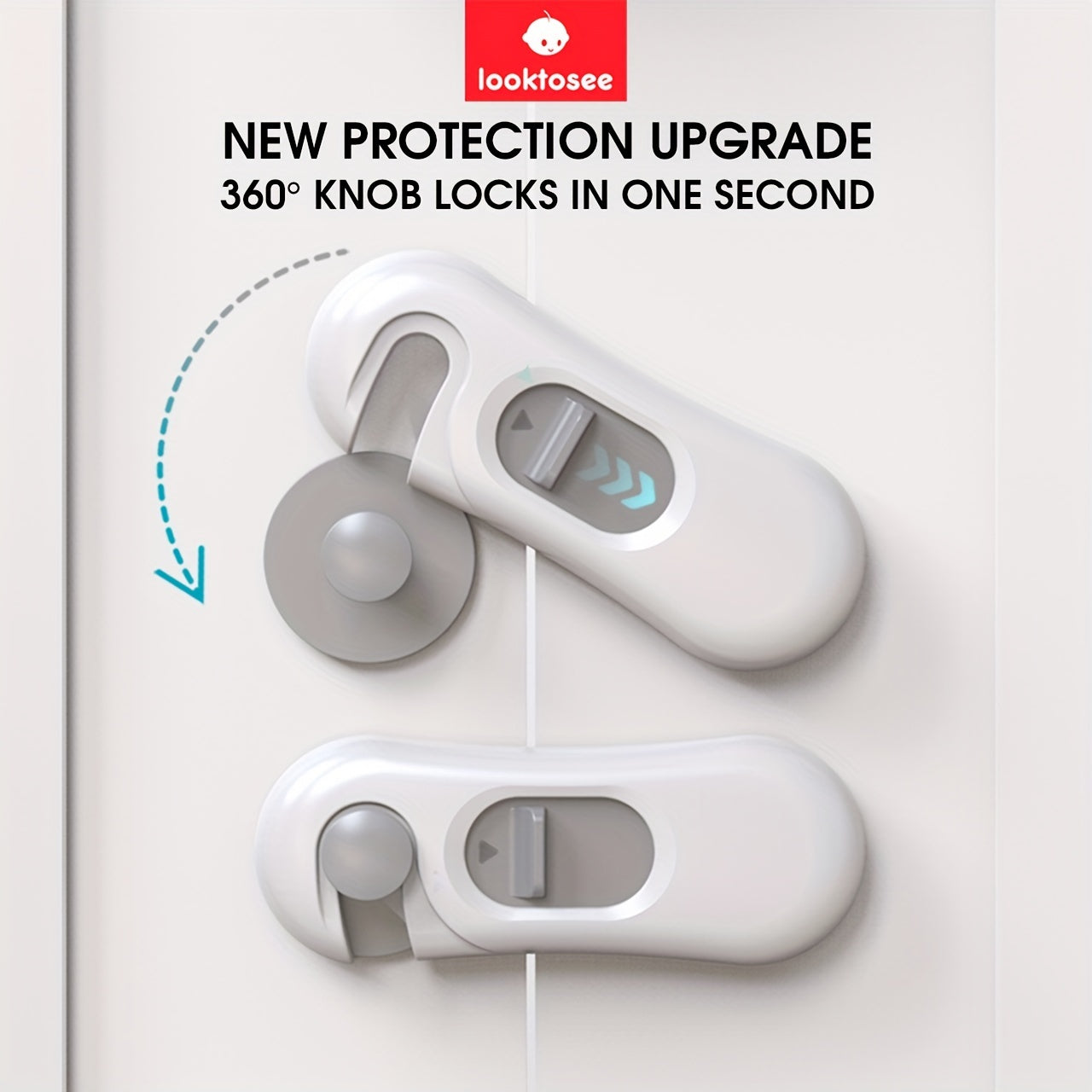 Child Safety Locks 5-Pack for Cabinets Drawers Refrigerator Oven BPA-Free Gray Plastic