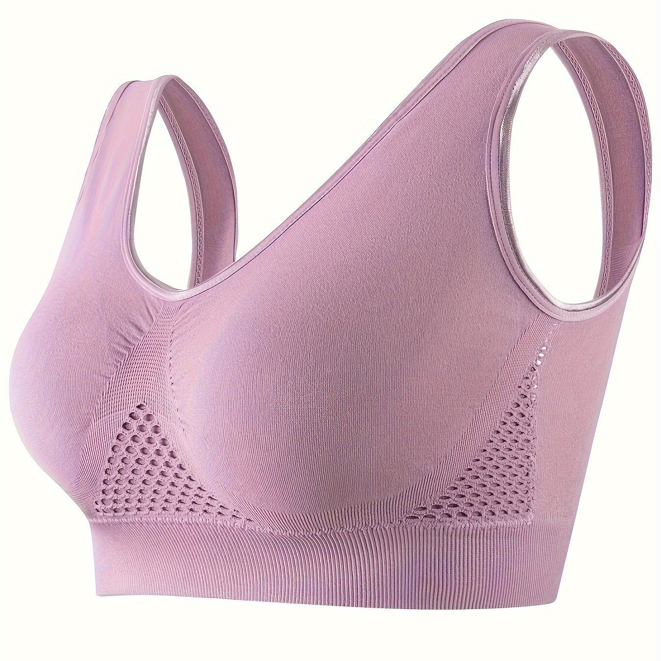 Women's Sports Bra Seamless Breathable Mesh Plus Size Workout Yoga Gym