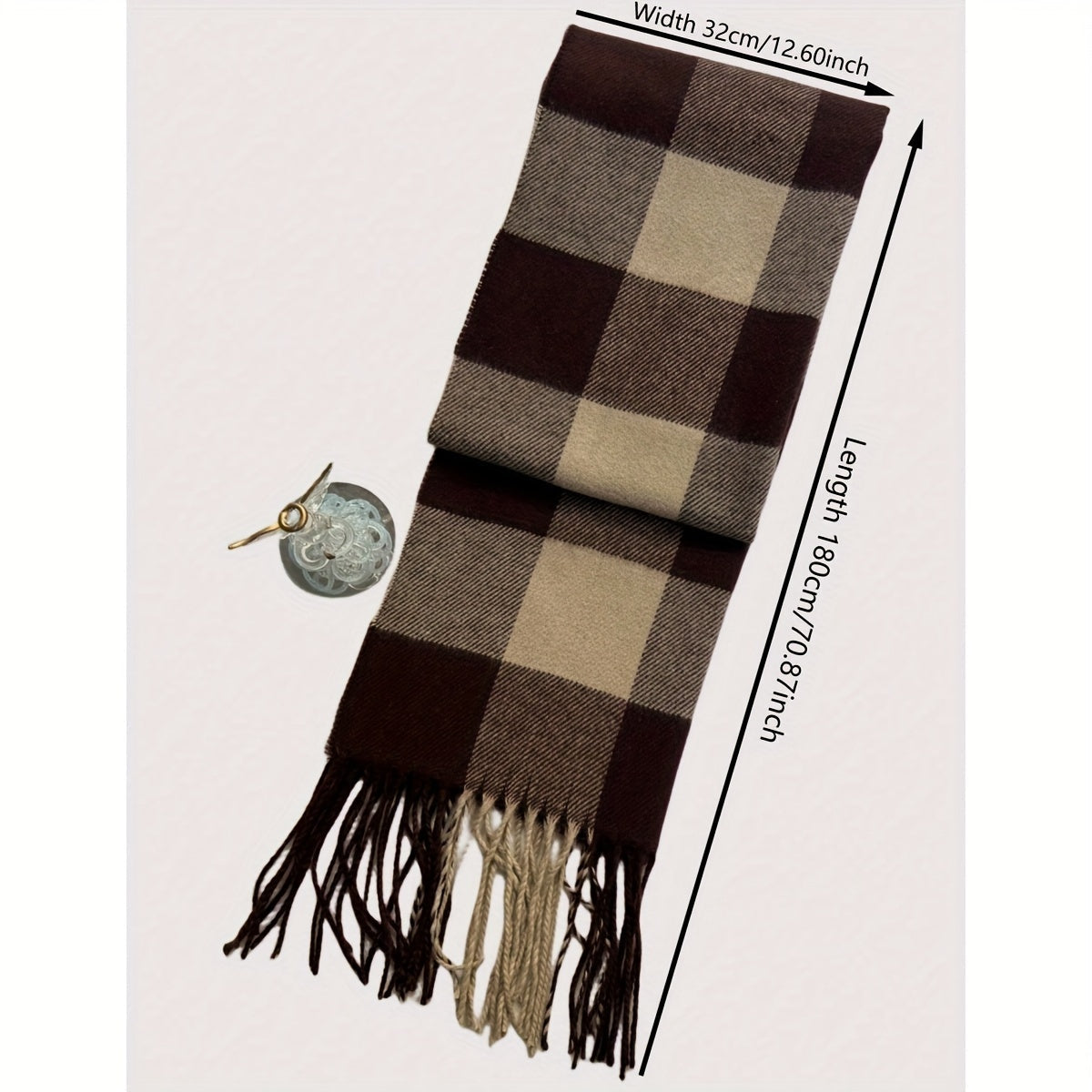 Britaniya uslubidan ilhomlangan iliq va qulay plitka sharf - Imitatsiya kashemirdan tayyorlangan, kuz/qish uchun mukammal, juftlik uchun sovg'a uchun ideal, yorqin ranglar, koreys dizayni