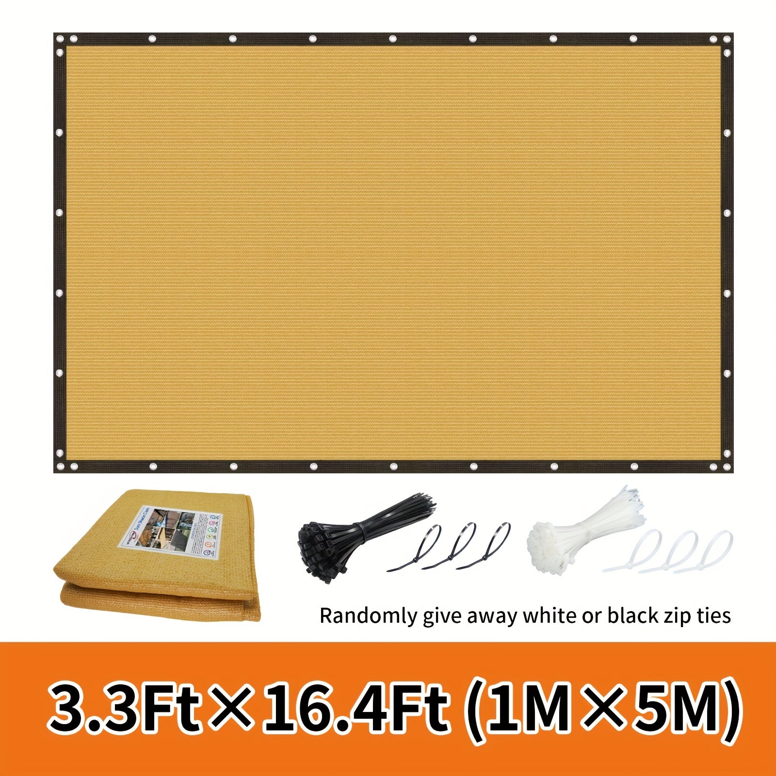 Outdoor Privacy Screen Fence Windproof Sun Protection Decorative Wall Mounted Barrier Black or White Ties Included