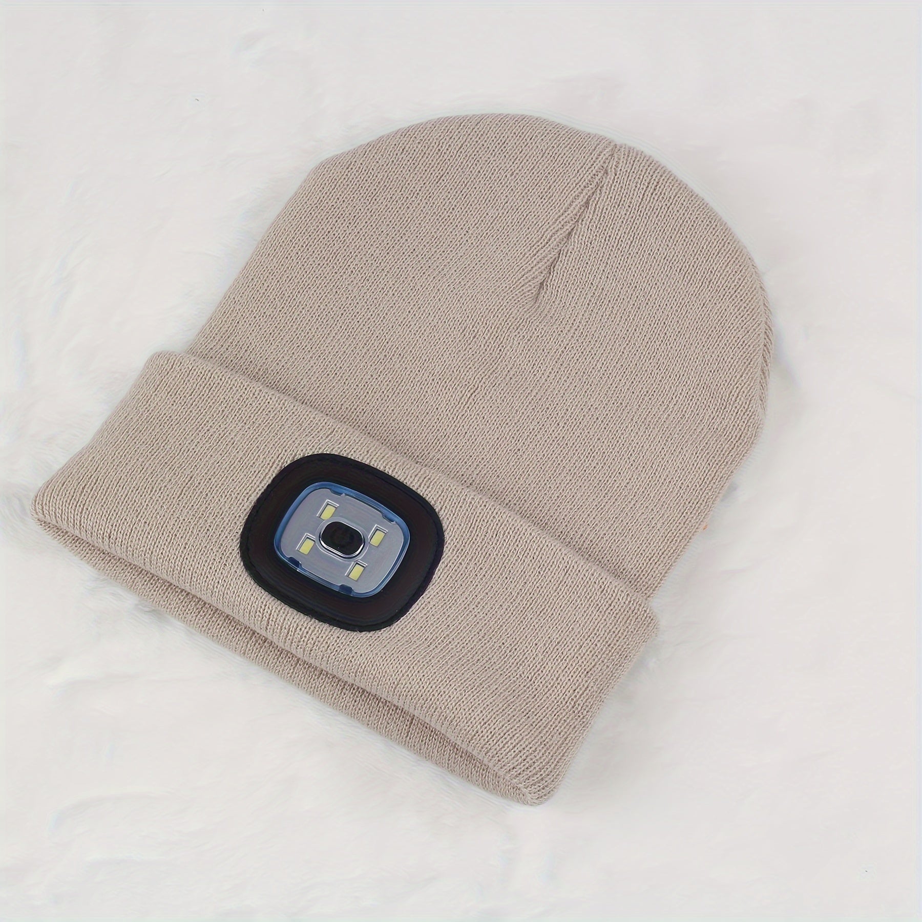 Unisex LED Beanie Hat with 4 LEDs for Night Walking Camping and Fishing