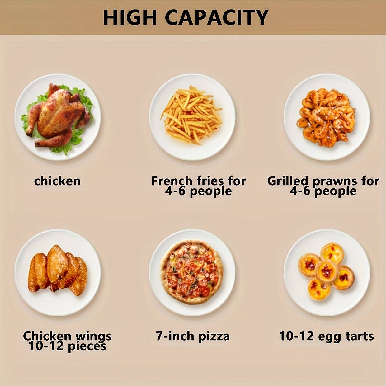 Havo Fryeri 12L sig‘imi 1350W issiq havo aylanishi Yevropa ro‘zg‘ori Ko‘p funksiyali