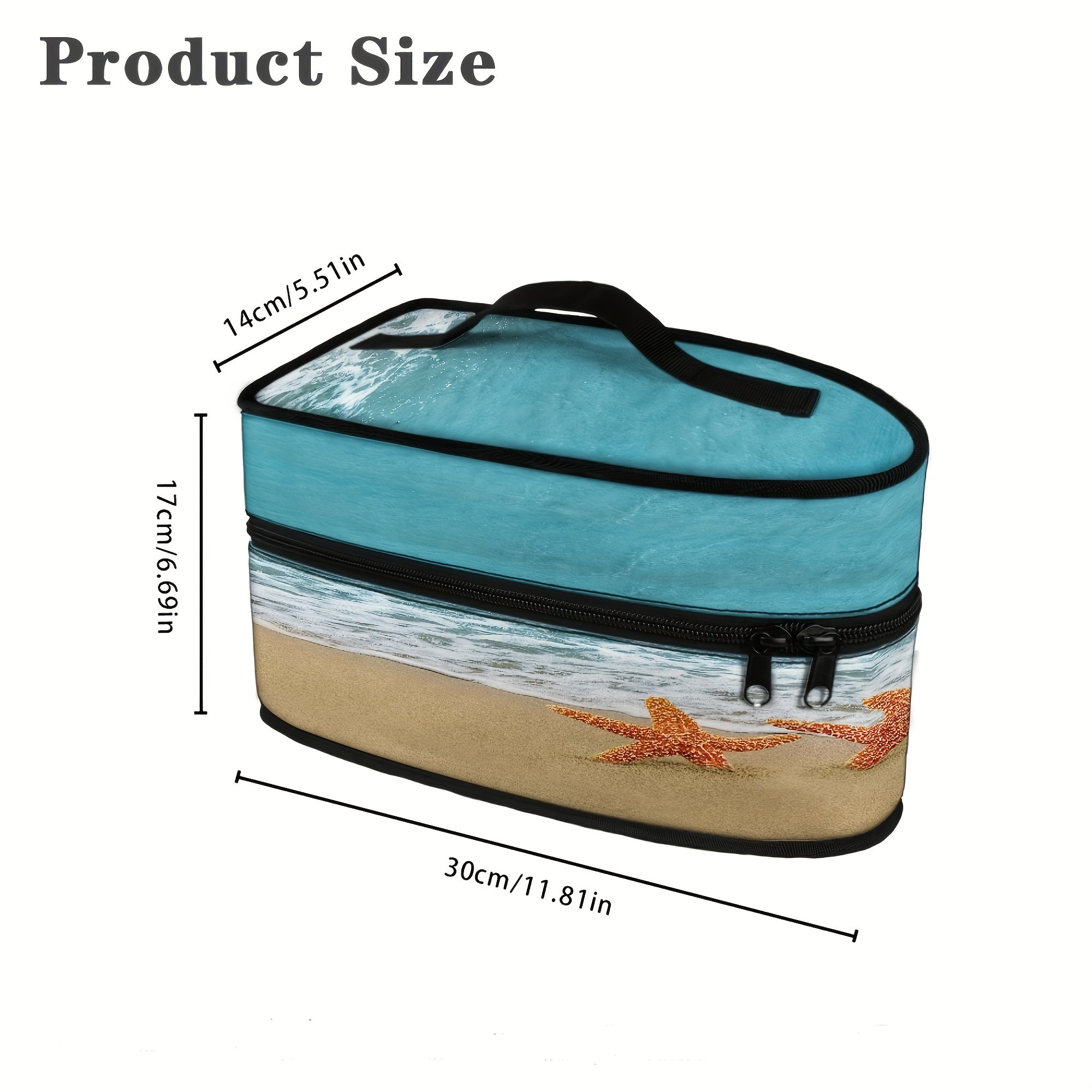 Sayohat yoki saqlash uchun mukammal, changdan himoyalangan, polyester materialdan yasalgan, yuqori tutqich va ikki zıppıqlı plyaj yulduzi naqshli portativ dazmol sumkasi