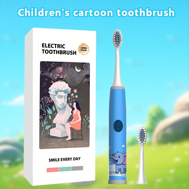 Детская электрическая зубная щетка для детей 3-15 лет, работает на батарейках, 3 цвета, мягкая для зубов