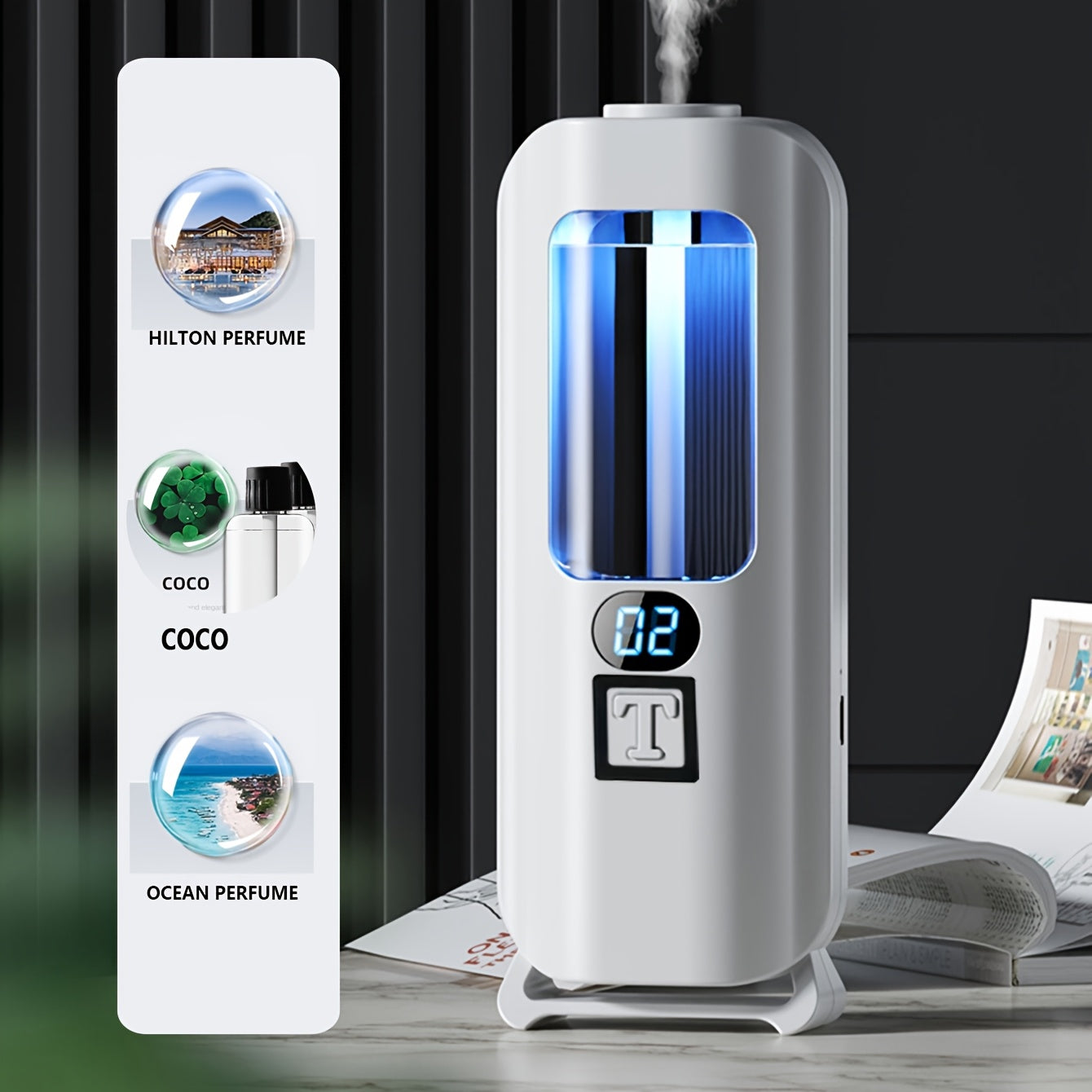Automatic Aromatherapy Air Humidifier 1L USB Rechargeable Plastic for Office Bathroom