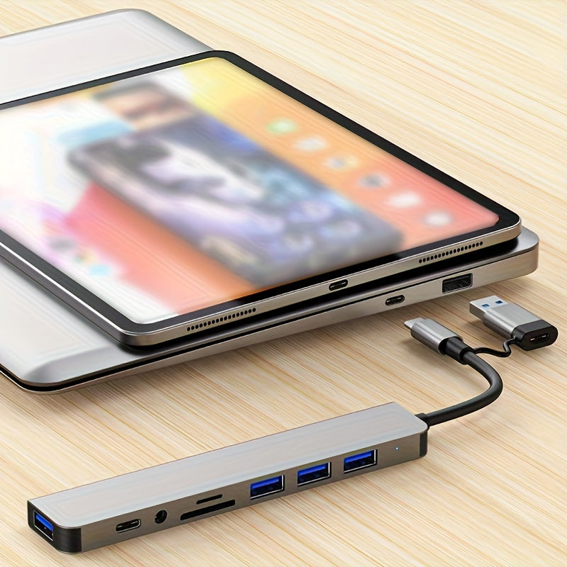 High Speed USB C Hub with 4 USB Ports SD TF Card Reader and 3.5mm Audio Output