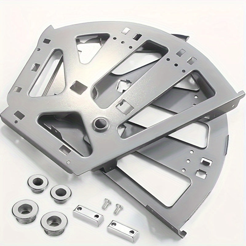 Organizador de cajones en tono plateado con cajones abatibles y soportes de acero inoxidable