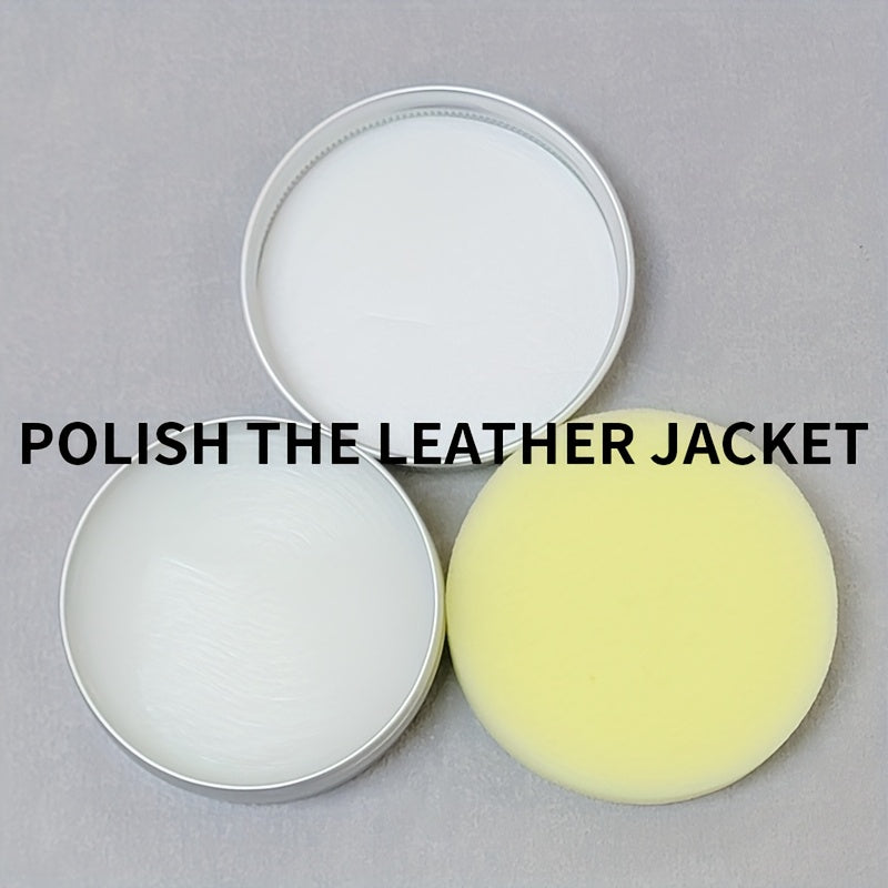 Leather Care Cream Set with Sponge and Nourishing Oil for Jackets Shoes
