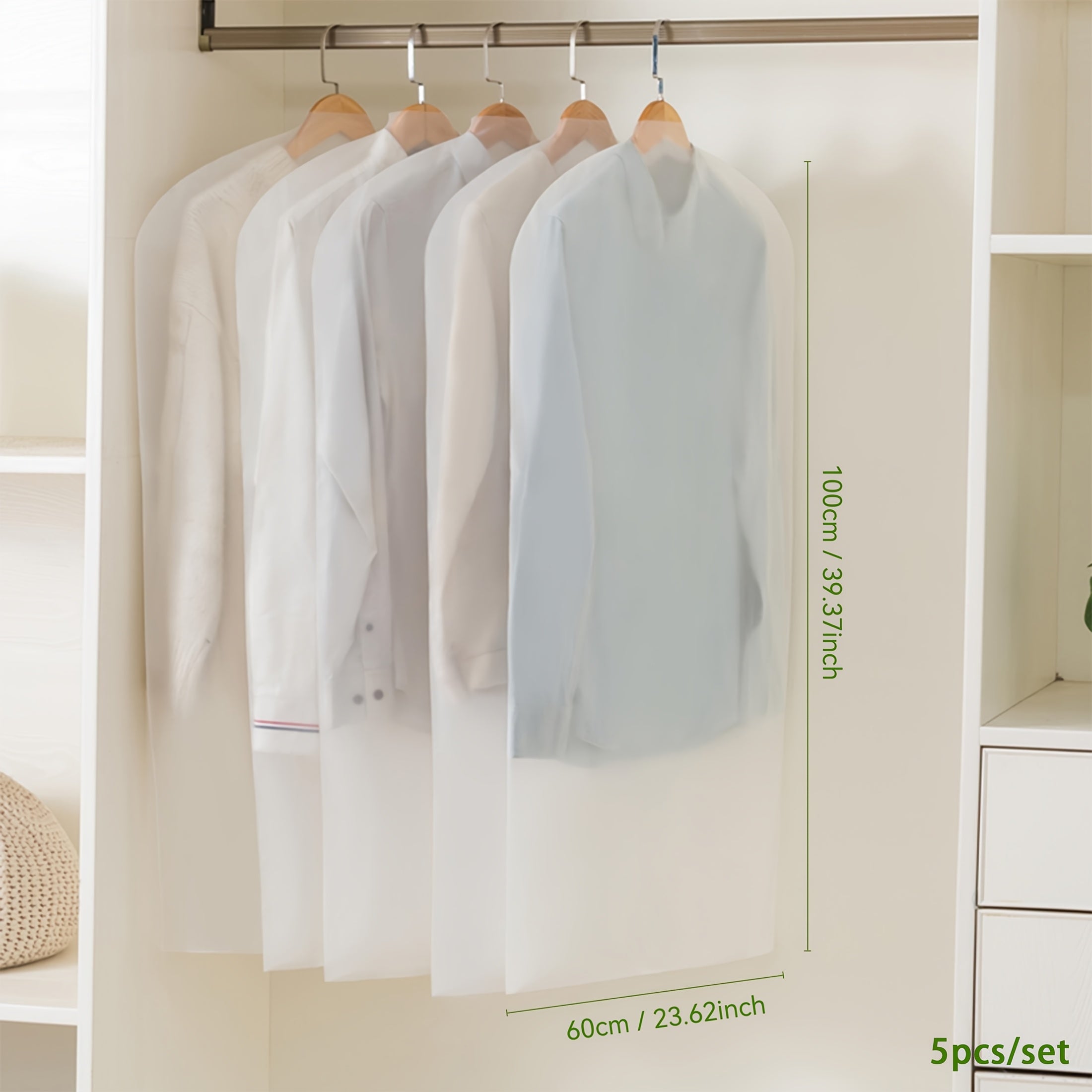 5-to'plam shaffof kiyim qoplami, pastki ochilish bilan, yengil changga chidamli, hasharotlarga qarshi