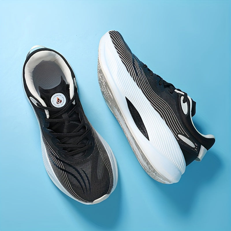 Lightweight Striped Running Shoes for Men and Women Breathable Fabric Rubber Sole Low Top Sneakers for Indoor Outdoor Sports