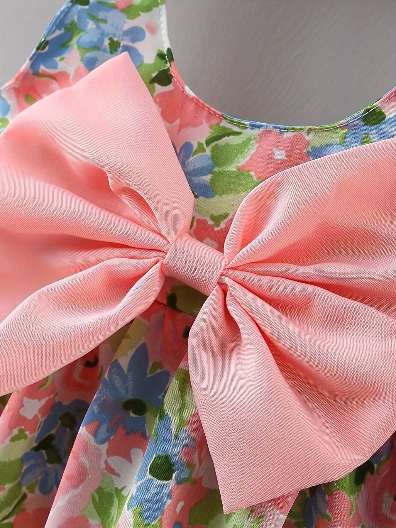 Baby Girls Floral Dress Set Summer Sleeveless Polyester with Hat Ages 0-3