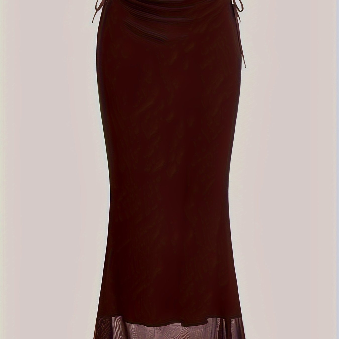 Women's High Waist Lettuce Trim Skirt with Side Tie for Spring and Fall