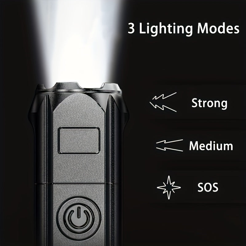 Portable LED Flashlight with USB Charging 800mAh Battery for Outdoor and Home Use