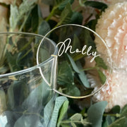 30 etiquetas de acrílico redondas para bebidas para decoraciones de bodas y fiestas, etiquetado en el borde del vaso de cristal