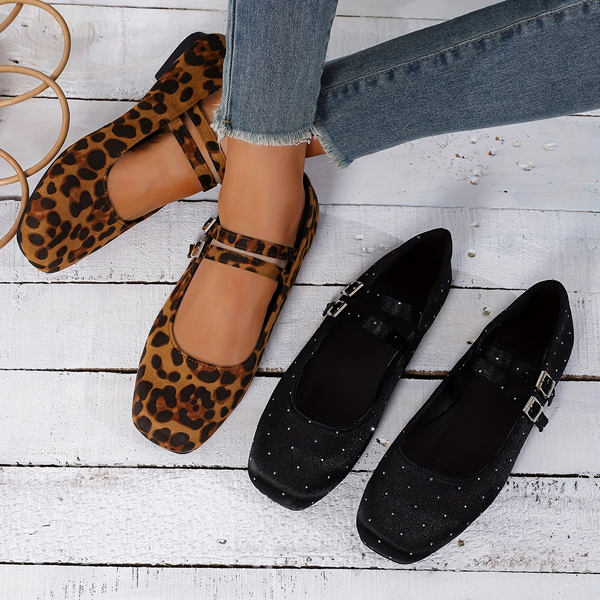 Women’s Leopard Print Slip-On Loafers Vintage Style Flat Shoes