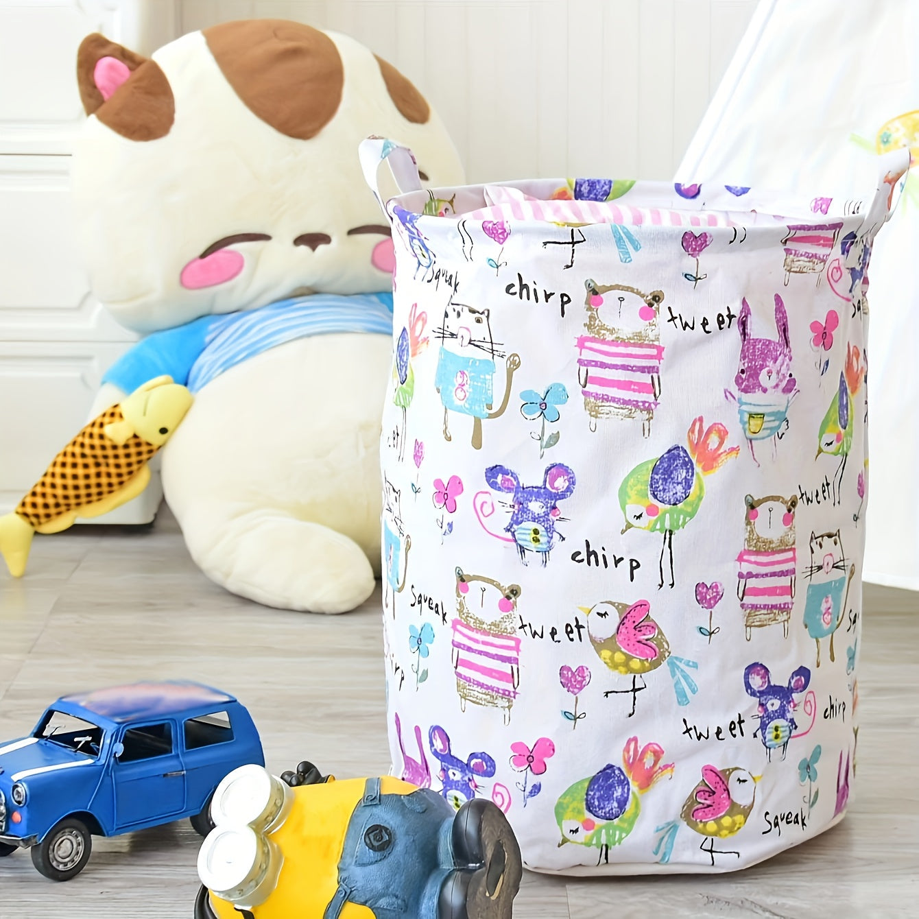 Fabric Laundry Basket for Clothes Storage Folding Organizer Toy Bin for Bathroom Bedroom Living Room