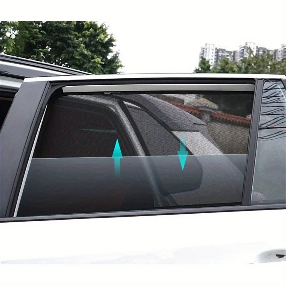 Car Rear Window Sunshade Mesh Frame Curtain For SUV 2022-2025 2pcs
