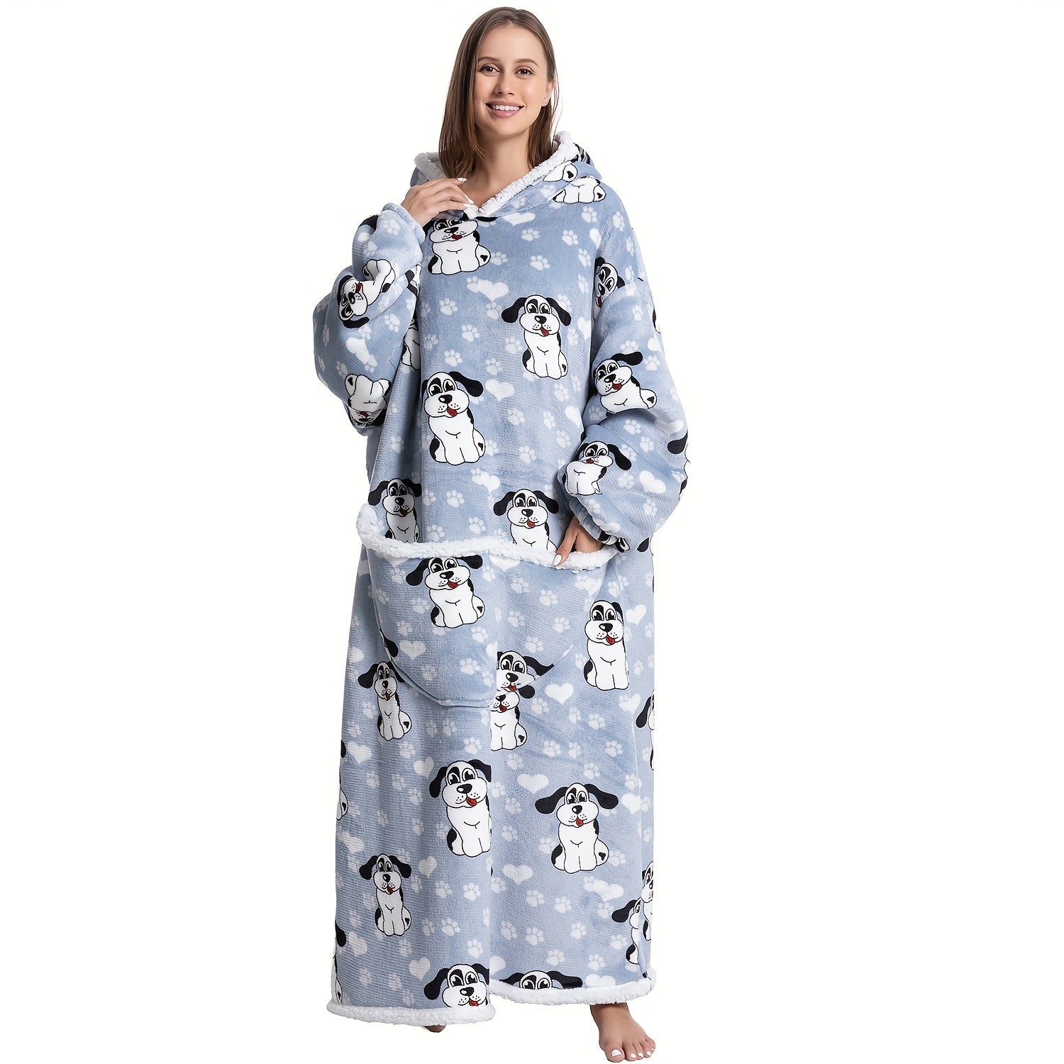 Manta con capucha para hombres y mujeres, sudadera oversize de material esponjoso