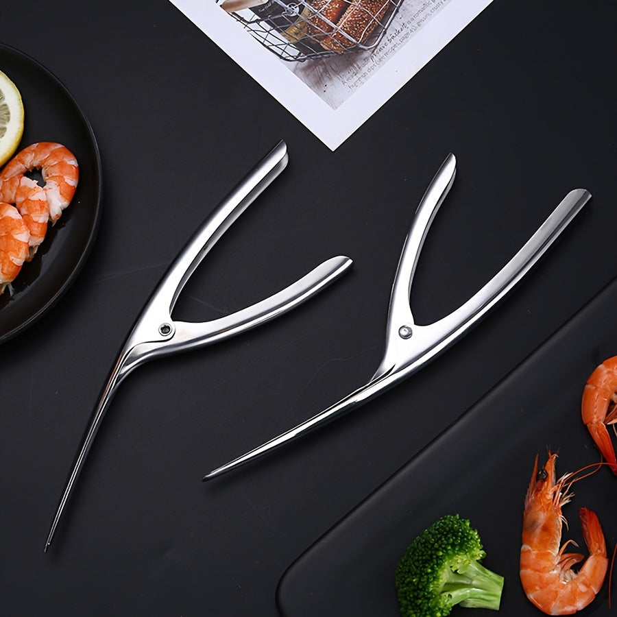 Stainless Steel Shrimp Deveiner Tool - Ergonomic Handle Seafood Prep