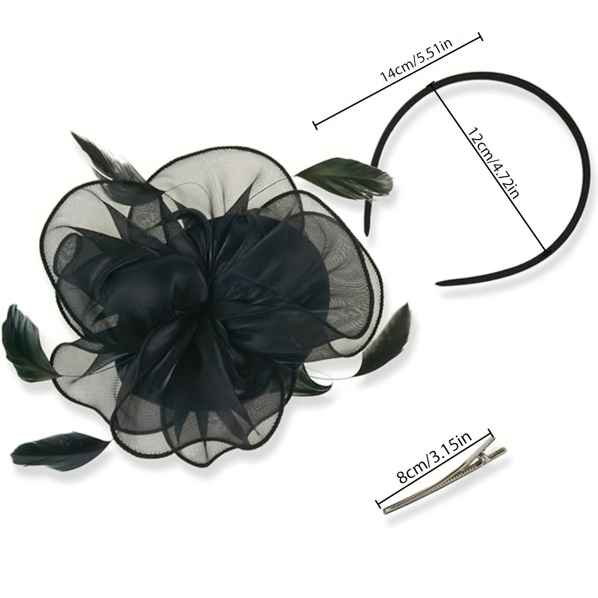 Sombrero fascinator de estilo 1950 para mujer, flor sin plumas, diadema para el cabello, fiesta de té, boda