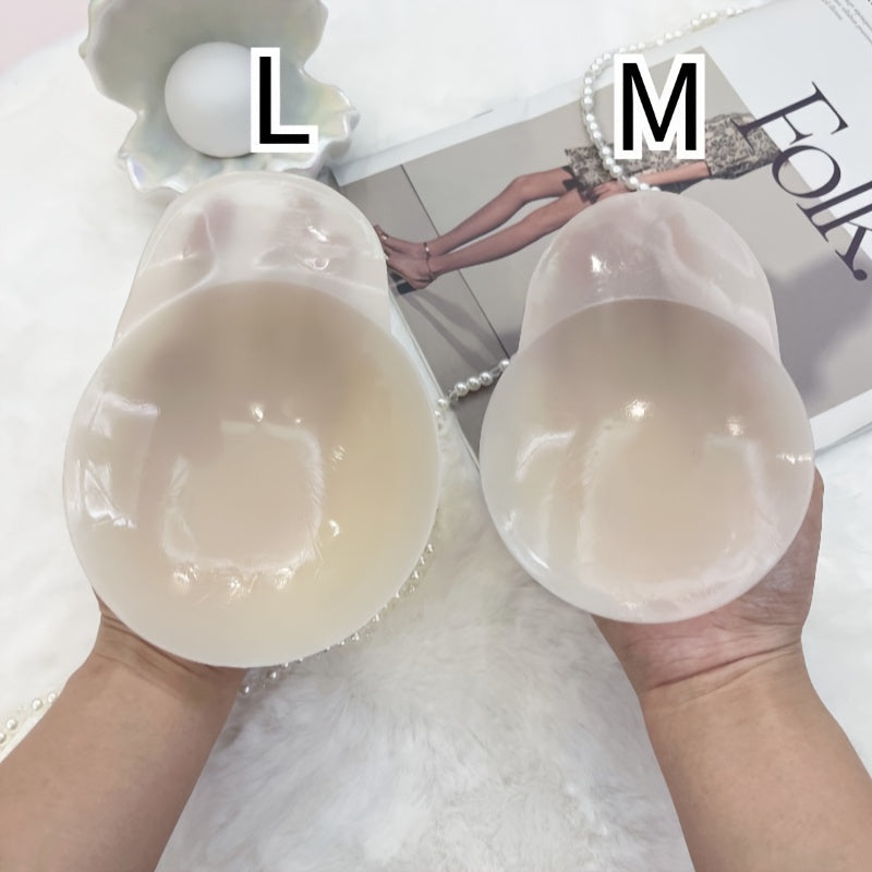 Silicone Lift Bra Pasties Waterproof Seamless for Strapless Dresses Beige