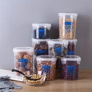 Set of 4 Clear Plastic Airtight Food Storage Containers with Lids for Cereal Rice Pasta Flour Sugar
