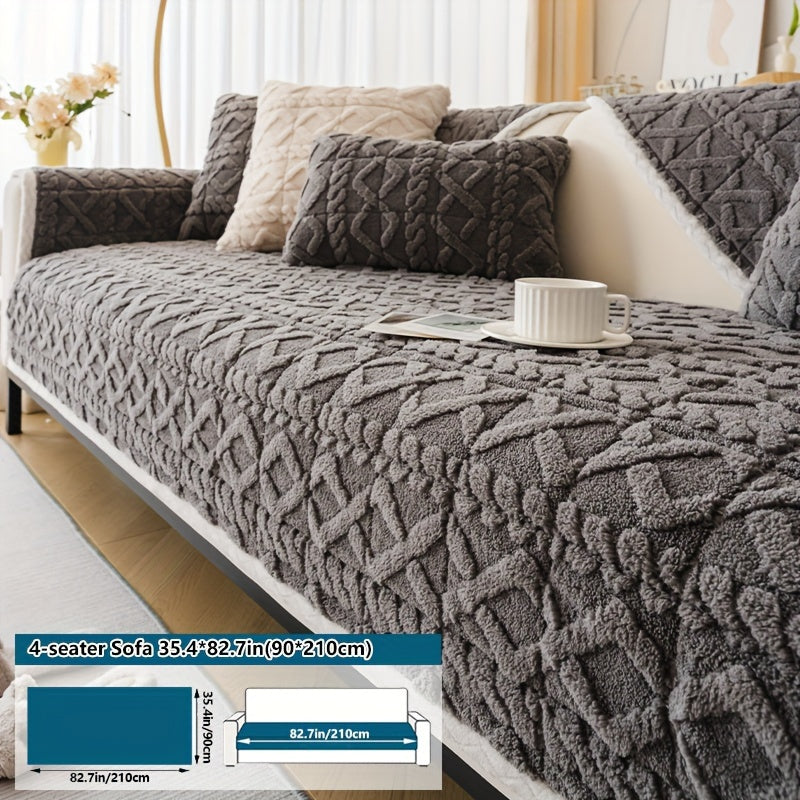 Плюшевый мягкий диванный подушечка для 1-4 местных диванов, нескользящая, моющаяся в машине, дружелюбная к питомцам