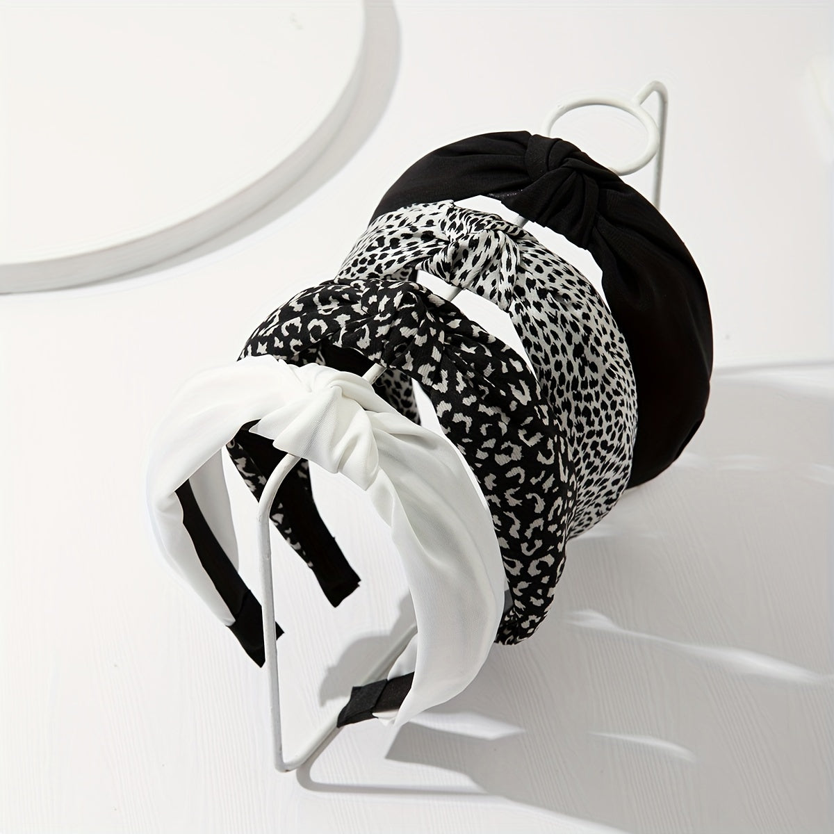 Leopard Print Hairband Set for Women Wide Anti-Slip Headbands for Face Washing and Styling