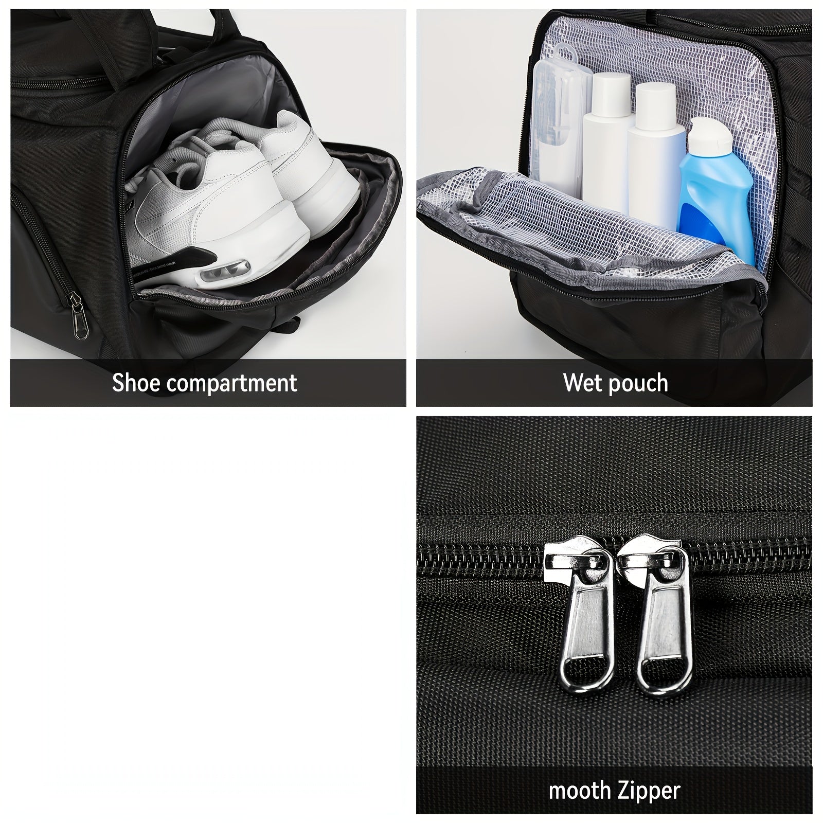 Waterproof Nylon Gym Bag with Wet Dry Separation for Travel and Fitness