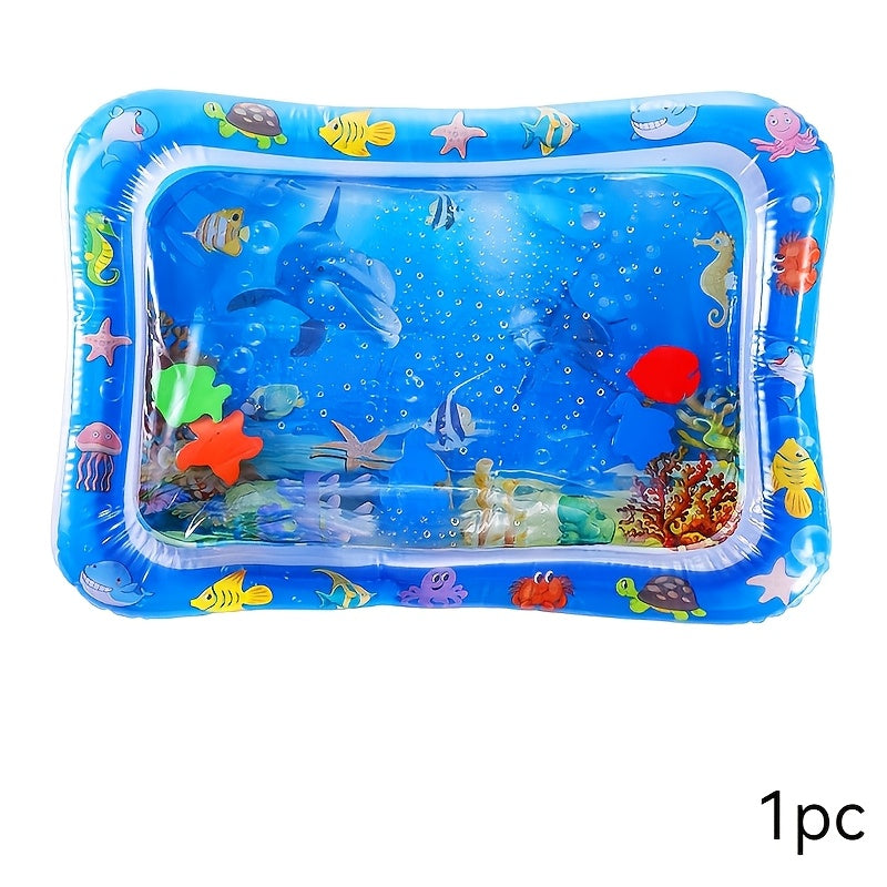 Water-Sensitive Cat Play Mat with Floating Fish Design Splash-Proof PVC Indoor Toy