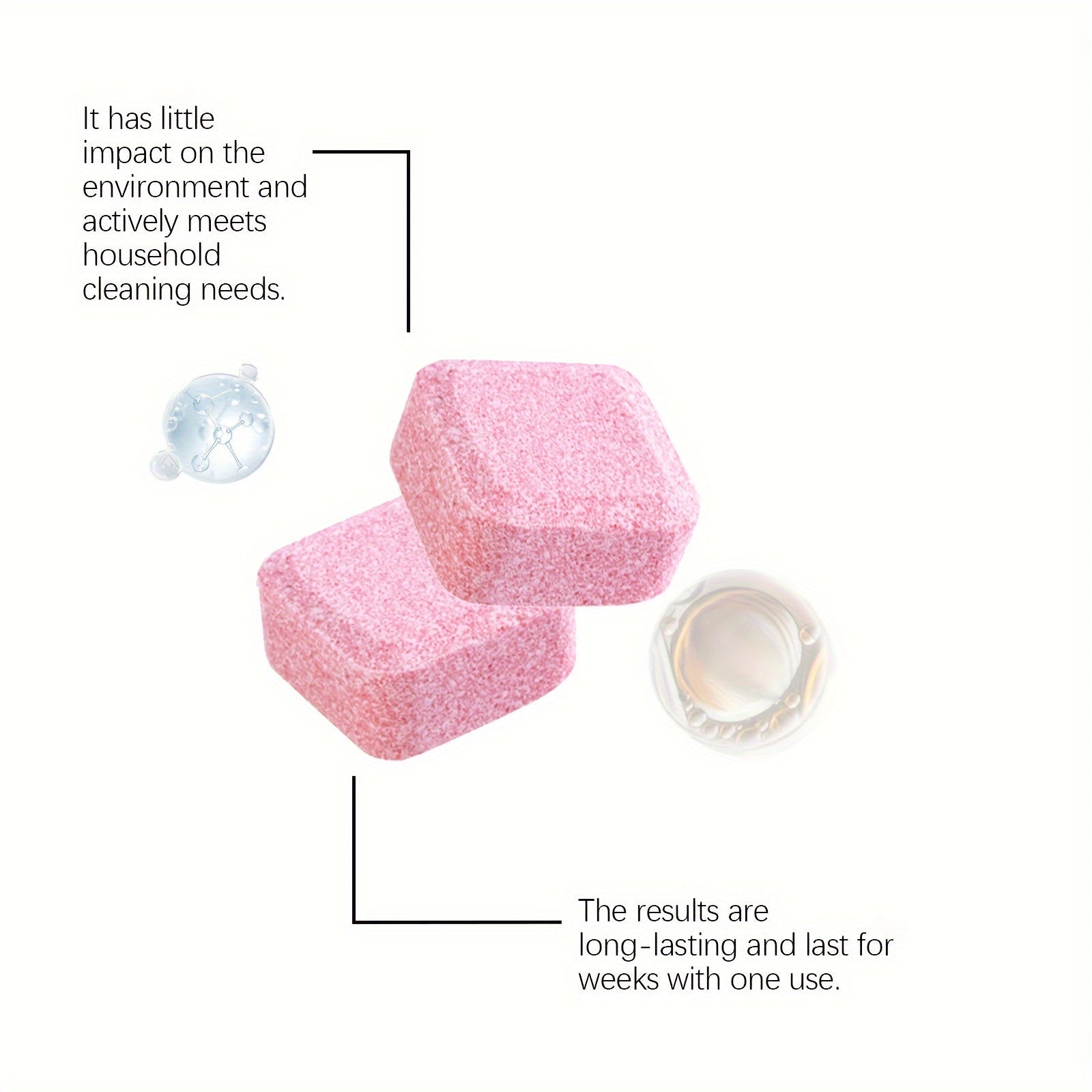 Qoldiqsiz Qaynoq Tabletkalar - Toza Tualet Qozonlari Uchun - Dog'lar va Kirlarni Natriy Vodorod Bikarbonat Formulasi Bilan O'chiradi, Uy Tozalash Uchun Ideal.