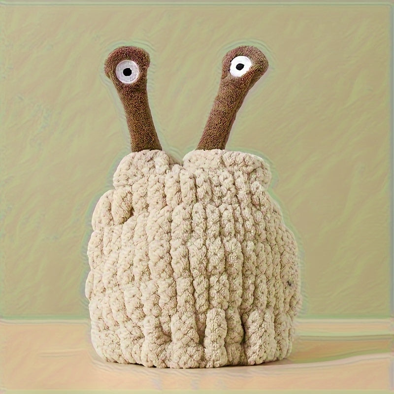Cartoon Monster Hair Towel Wrap Absorbent Coral Fleece Turban Lightweight Knitted Design