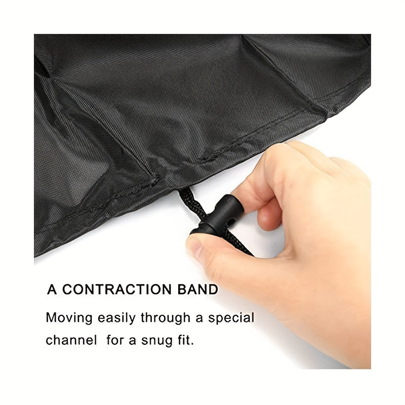 Black Outdoor Rectangular Dining Table Cover Waterproof Patio Woven Polyurethane