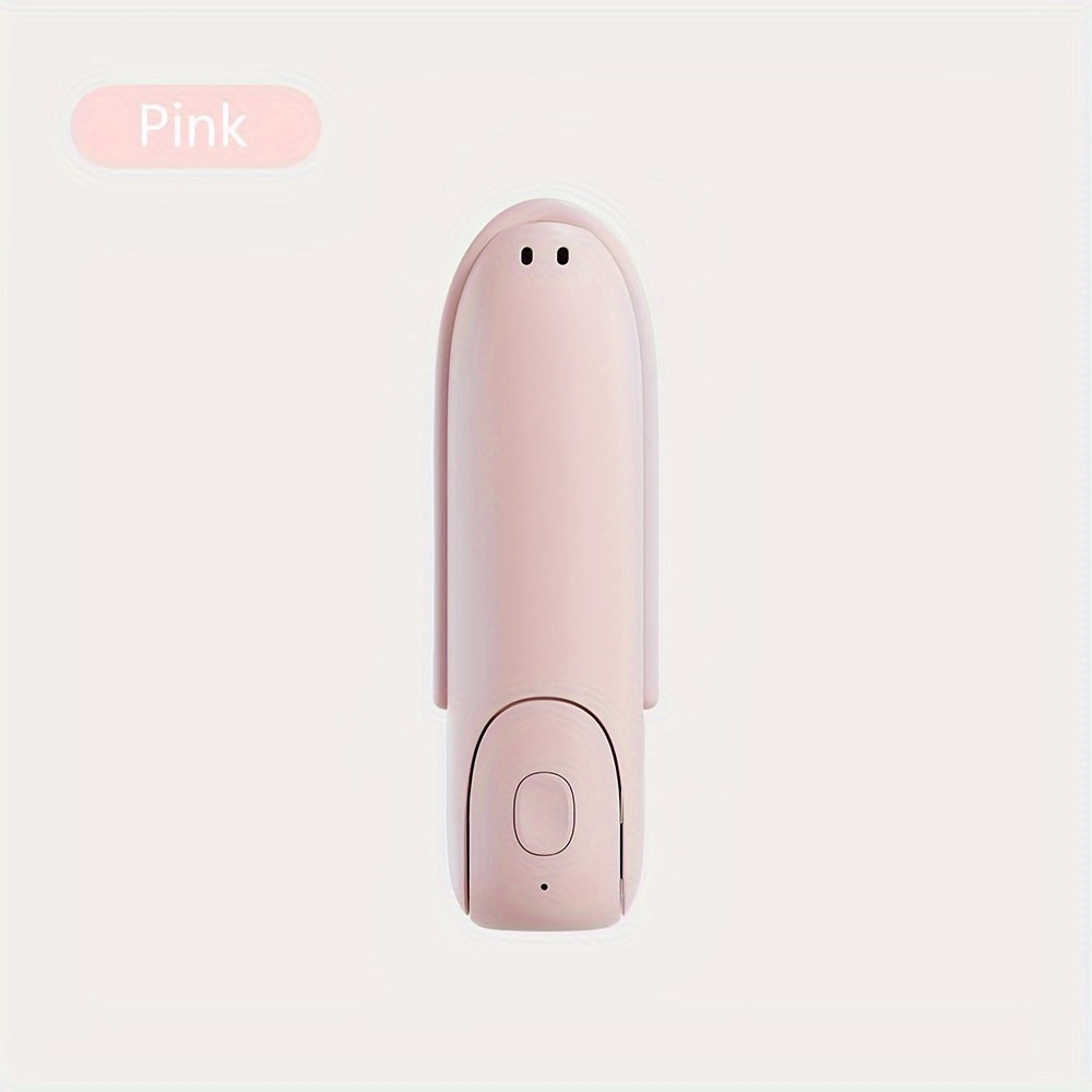 Ручной USB-вентилятор с регулируемой конструкцией, материал ABS, кнопочное управление, носимый, для использования в помещении/на улице, встроенный литиевый аккумулятор. Может использоваться как очиститель воздуха с функцией нагрева/охлаждения.