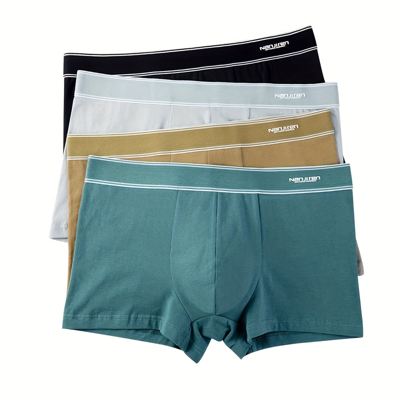 Men's Cotton Spandex Shortie Underwear 4-Pack Breathable Comfortable Soft